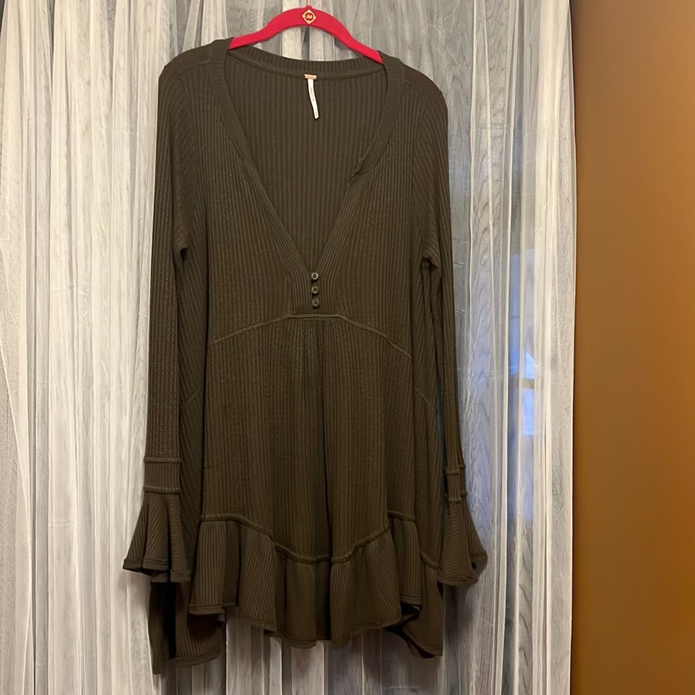 Free people, army green Tunic sweater/ dress